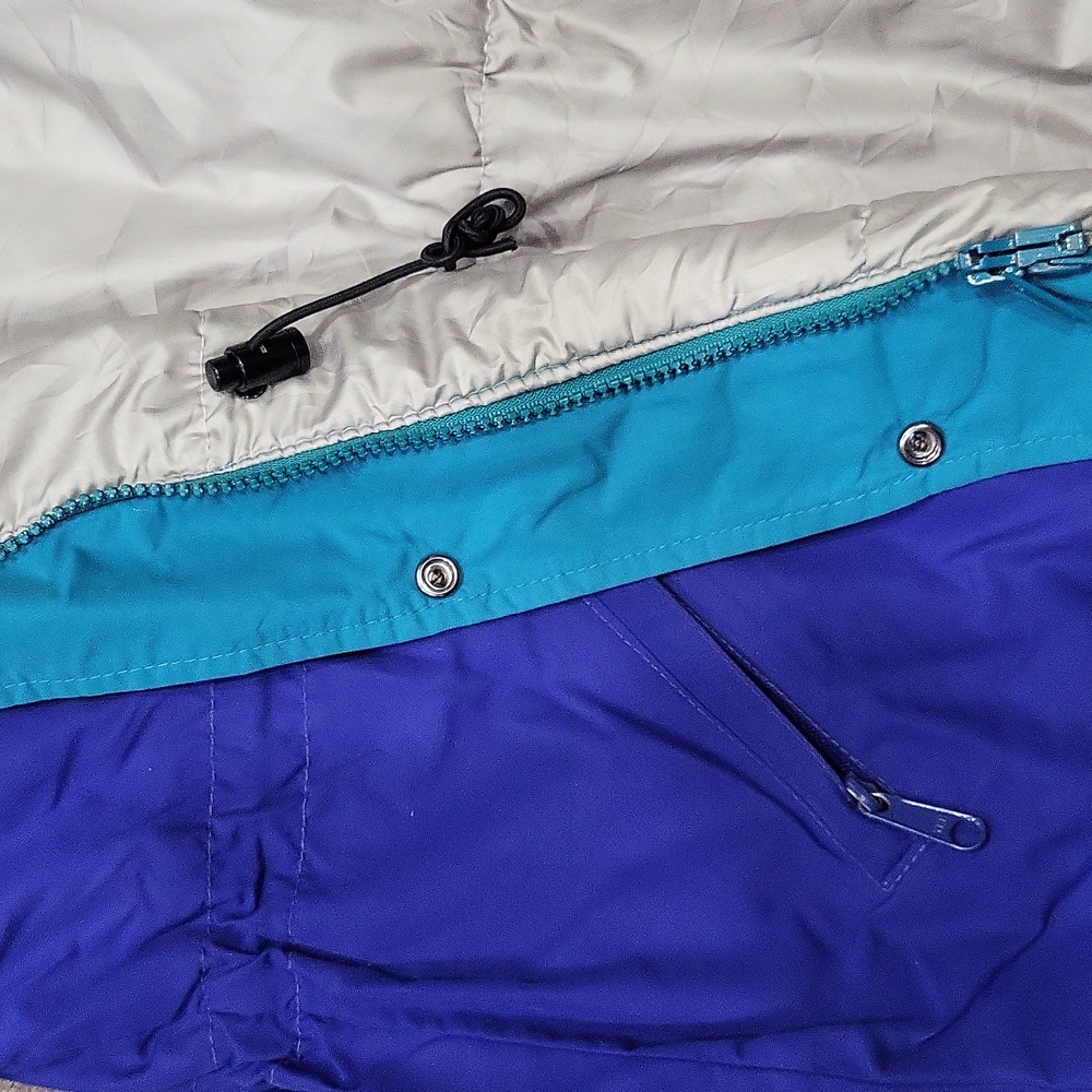 Vintage 80s L.L.Bean Purple Blue Winter Ski Puffer Jacket w/ Removable Hood M - Picture 8 of 12